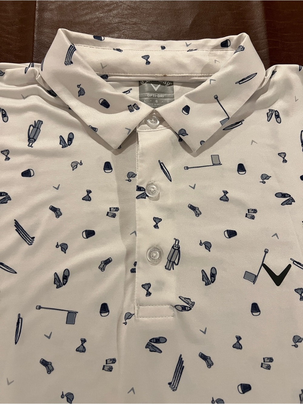 Callaway OPTI-DRI Men’s Polo Golf Shirt - Golf Print - Size Large